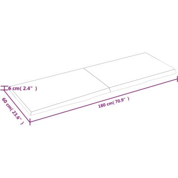 vidaXL-Wastafelblad-180x60x6-cm-onbehandeld-massief-hout