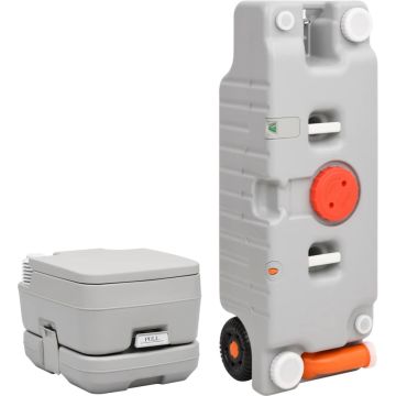 vidaXL Campingtoilet en watertankset draagbaar