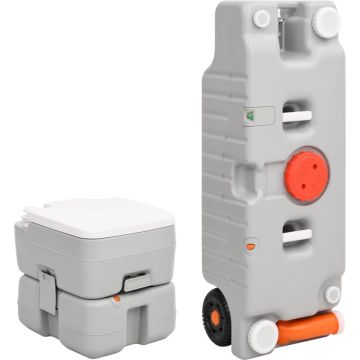 vidaXL Campingtoilet en watertankset draagbaar