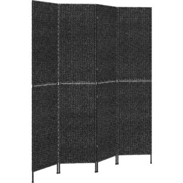 vidaXL-Kamerscherm-met-4-panelen-163x180-cm-waterhyacint-zwart