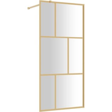 vidaXL-Inloopdouchewand-transparant-80x195-cm-ESG-glas-goudkleurig