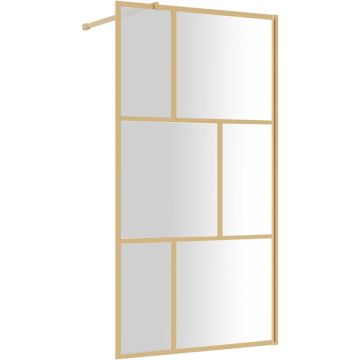 vidaXL-Inloopdouchewand-transparant-100x195-cm-ESG-glas-goudkleurig