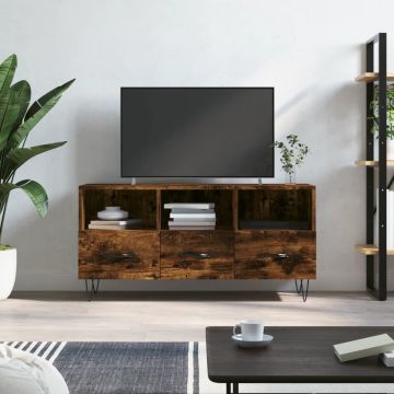 vidaXL Tv-meubel 102x36x50 cm bewerkt hout gerookt eikenkleurig