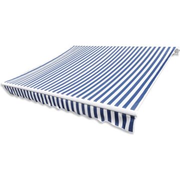 Maison Exclusive - Luifeldoek 500x300 cm canvas blauw en wit