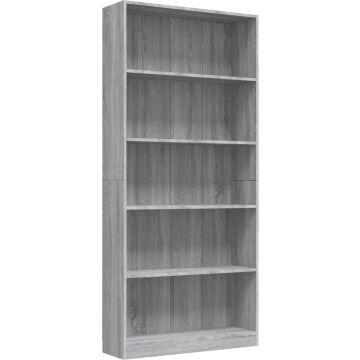 Maison Exclusive - Boekenkast 80x24x175 cm bewerkt hout grijs sonoma eikenkleurig