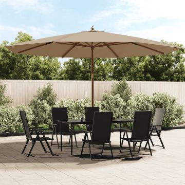 Furniture Limited - Parasol met houten paal 400x273 cm taupe
