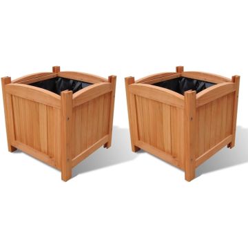 Furniture Limited - Plantenbakken verhoogd 2 st 30x30x30 cm hout