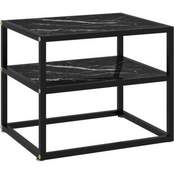 Furniture Limited - Wandtafel 50x40x40 cm gehard glas zwart