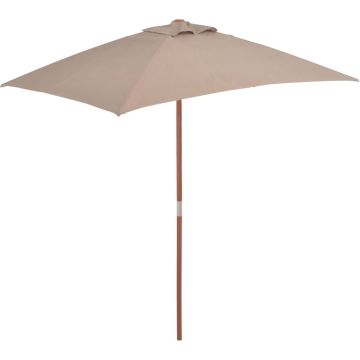 Furniture Limited - Parasol met houten paal 150x200 cm taupe