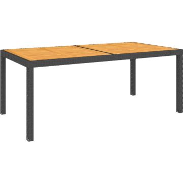 Furniture Limited - Tuintafel 150x90x75 cm poly rattan en acaciahout zwart
