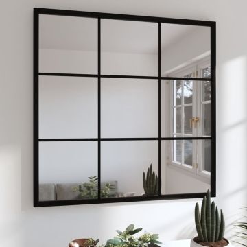 Furniture Limited - Wandspiegel 60x60 cm metaal zwart