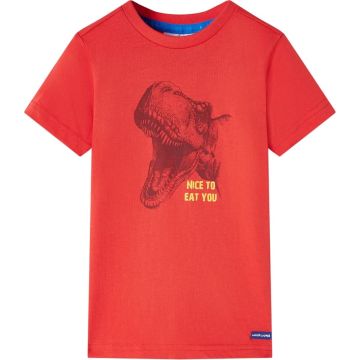 vidaXL-Kindershirt-dinosaurusprint-128-rood