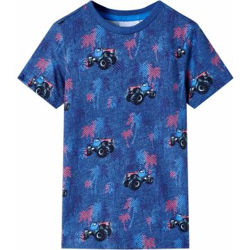 vidaXL-Kindershirt-met-monstertruckprint-116-gemêleerd-donkerblauw