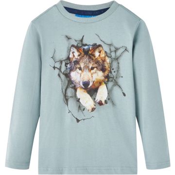 vidaXL-Kindershirt-met-lange-mouwen-wolvenprint-92-lichtblauw