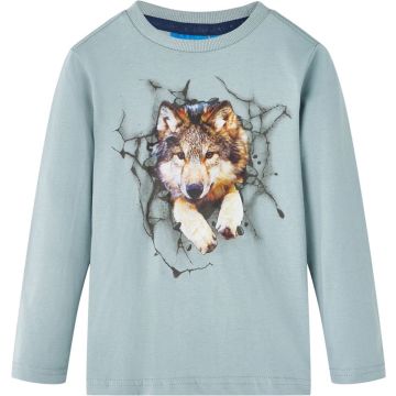 vidaXL-Kindershirt-met-lange-mouwen-wolvenprint-104-lichtblauw