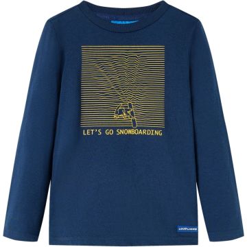 vidaXL-Kindershirt-met-lange-mouwen-snowboardprint-92-marineblauw