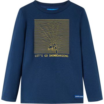 vidaXL-Kindershirt-met-lange-mouwen-snowboardprint-140-marineblauw