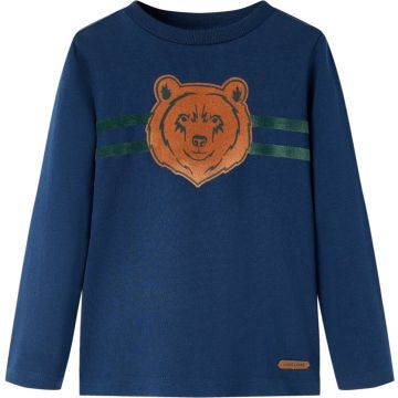vidaXL-Kindershirt-met-lange-mouwen-berenprint-140-marineblauw