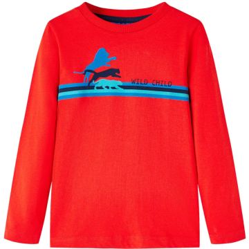 vidaXL-Kindershirt-met-lange-mouwen-wilde-dierenprint-92-rood