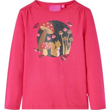 vidaXL-Kindershirt-met-lange-mouwen-eekhoornprint-128-felroze