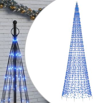 vidaXL-Lichtkegel-aan-vlaggenmast-1534-blauwe-LED's-500-cm