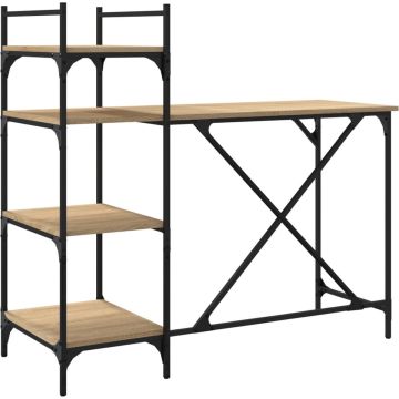 vidaXL-Computerbureau-met-schappen-120x47x109-cm-sonoma-eikenkleurig