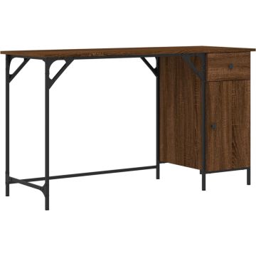 vidaXL-Bureau-131x48x75-cm-bewerkt-hout-bruin-eikenkleur