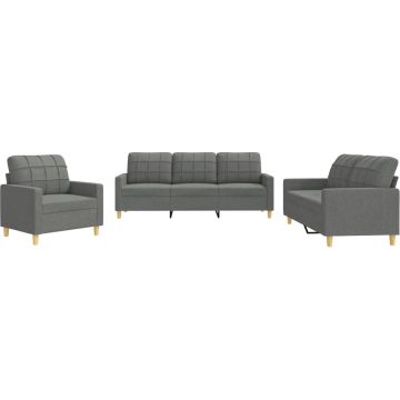 vidaXL-3-delige-Loungeset-met-kussens-stof-donkergrijs