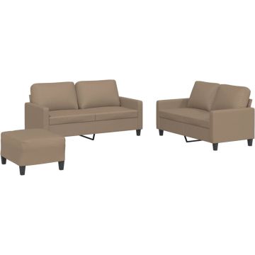 vidaXL-3-delige-Loungeset-met-kussens-kunstleer-cappuccino