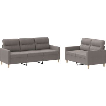 vidaXL-2-delige-Loungeset-met-kussens-stof-taupe