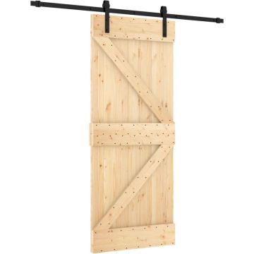 vidaXL-Schuifdeur-met-beslag-85x210-cm-massief-grenenhout