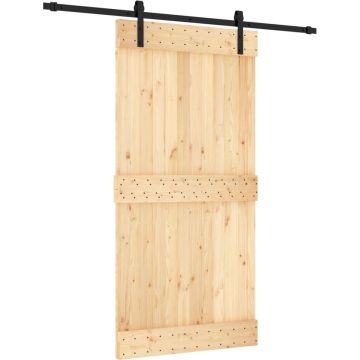 vidaXL-Schuifdeur-met-beslag-100x210-cm-massief-grenenhout