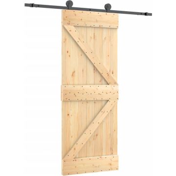 vidaXL-Schuifdeur-met-beslag-85x210-cm-massief-grenenhout