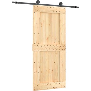 vidaXL-Schuifdeur-met-beslag-90x210-cm-massief-grenenhout