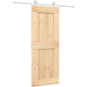 vidaXL-Schuifdeur-met-beslag-80x210-cm-massief-grenenhout