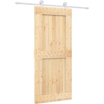 vidaXL-Schuifdeur-met-beslag-90x210-cm-massief-grenenhout