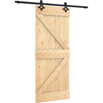 vidaXL-Schuifdeur-met-beslag-85x210-cm-massief-grenenhout