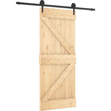 vidaXL-Schuifdeur-met-beslag-85x210-cm-massief-grenenhout