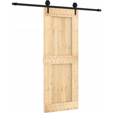 vidaXL-Schuifdeur-met-beslag-80x210-cm-massief-grenenhout