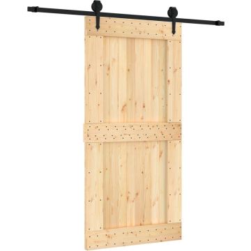 vidaXL-Schuifdeur-met-beslag-100x210-cm-massief-grenenhout