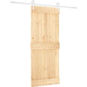 vidaXL-Schuifdeur-met-beslag-85x210-cm-massief-grenenhout