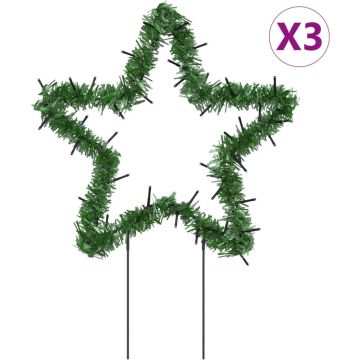 vidaXL-Kerstverlichting-ster-3-st-met-grondpinnen-50-LED's-29-cm