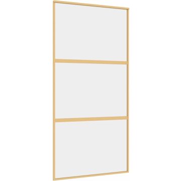 vidaXL-Schuifdeur-102,5x205-cm-helder-ESG-glas-en-aluminium-goudkleur