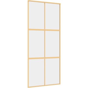 vidaXL-Schuifdeur-90x205-cm-helder-ESG-glas-en-aluminium-goudkleurig