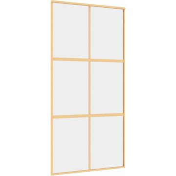 vidaXL-Schuifdeur-102,5x205-cm-helder-ESG-glas-en-aluminium-goudkleur