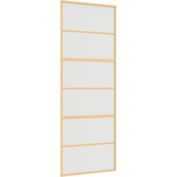 vidaXL-Schuifdeur-76x205-cm-mat-ESG-glas-en-aluminium-goudkleurig