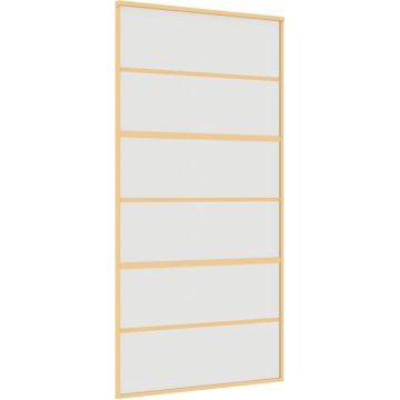 vidaXL-Schuifdeur-102,5x205-cm-mat-ESG-glas-en-aluminium-goudkleurig