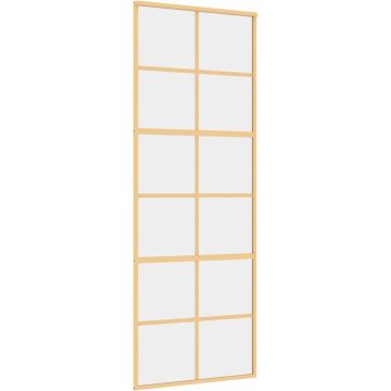 vidaXL-Schuifdeur-76x205-cm-helder-ESG-glas-en-aluminium-goudkleurig