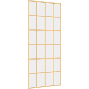 vidaXL-Schuifdeur-90x205-cm-helder-ESG-glas-en-aluminium-goudkleurig