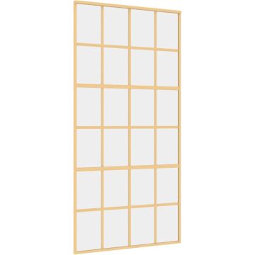 vidaXL-Schuifdeur-102,5x205-cm-helder-ESG-glas-en-aluminium-goudkleur